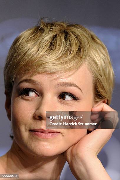 Actress Carey Mulligan attends the 'Wall Street: Money Never Sleeps' press conference at the Palais des Festivals during the 63rd Annual Cannes Film...