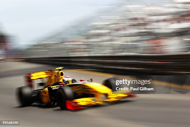 JVitaly Petrov of Russia and Renault drives during qualifying for the Monaco Formula One Grand Prix at the Monte Carlo Circuit on May 15, 2010 in...