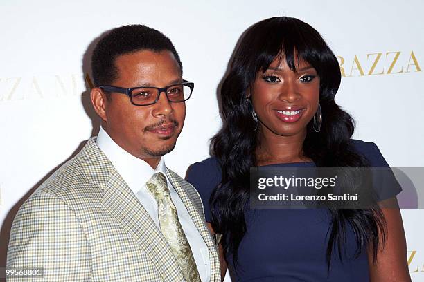 Terrence Howard and Jennifer Hudson attend the "Winnie" Press Conference at the Martini Terrazza of Cannes on May 15, 2010 in Cannes, France.