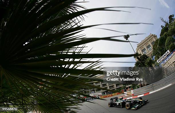 Jarno Trulli of Italy and Lotus drives during qualifying for the Monaco Formula One Grand Prix at the Monte Carlo Circuit on May 15, 2010 in Monte...