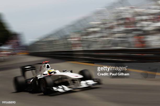 Pedro de la Rosa of Spain and BMW Sauber drives during qualifying for the Monaco Formula One Grand Prix at the Monte Carlo Circuit on May 15, 2010 in...