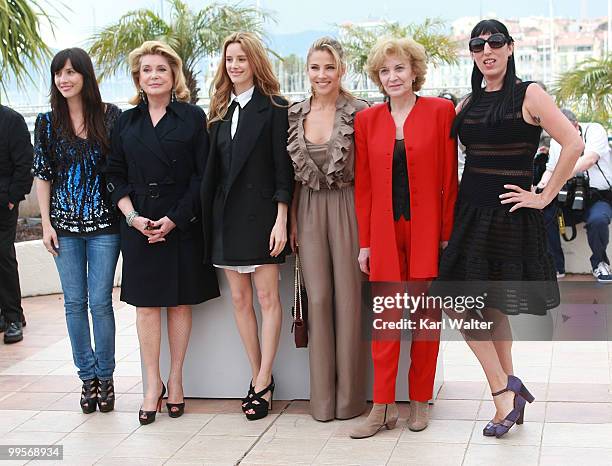 Actresses Barbara Goenaga, Catherine Deneuve, Pilar Lopez De Ayala, Elsa Pataky, Maria Luisa Paredes and Rossy De Palma attend the "Homage To The...