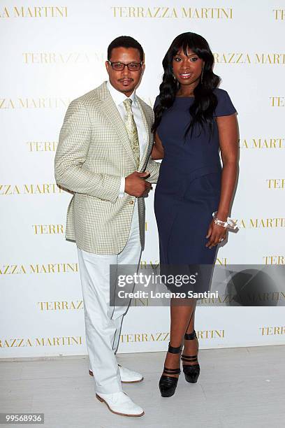Terrence Howard and Jennifer Hudson attend the "Winnie" Press Conference at the Martini Terrazza of Cannes on May 15, 2010 in Cannes, France.