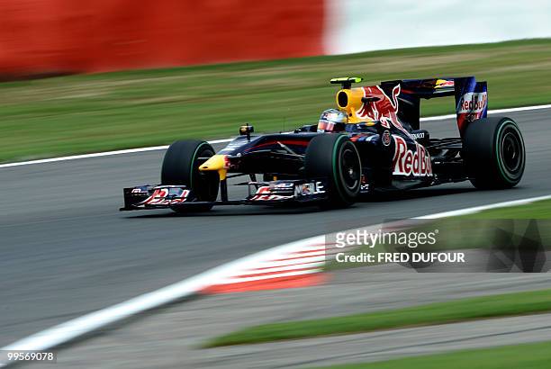 Red Bull's German driver Sebastian Vettel drives at the Spa-Francorchamps Circuit on August 29, 2009 in Francorchamps, during the third free practice...