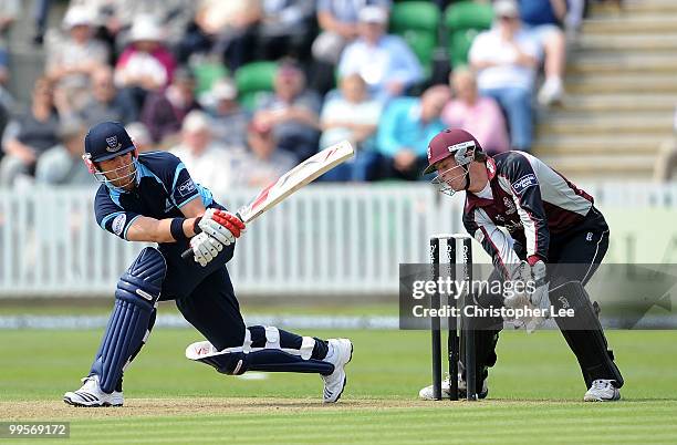 Matt Prior of Sussex in action during the Clydesdale Bank 40 match between Somerset and Sussex at the County Ground on May 15, 2010 in Taunton,...