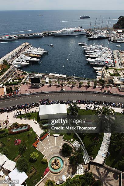 Sebastien Buemi of Switzerland and Scuderia Toro Rosso drives during qualifying for the Monaco Formula One Grand Prix at the Monte Carlo Circuit on...