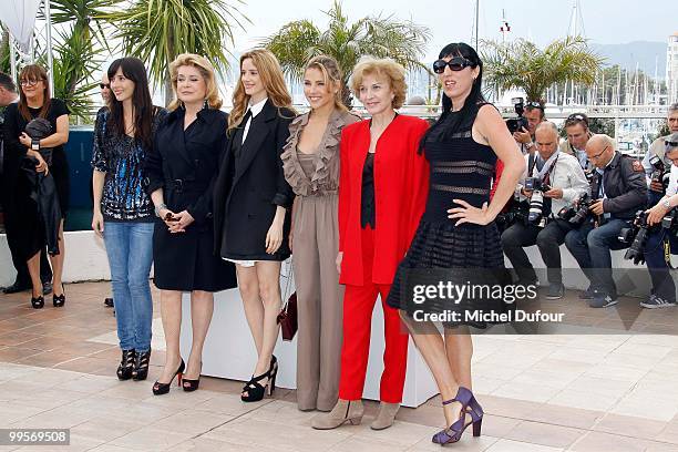 Guest, Catherine Deneuve, Pilar Lopez de Ayala, Elsa Pataky, Marisa Paredes and Rossy de Palma attend the 'Homage To The Spanish Cinema' photocall at...