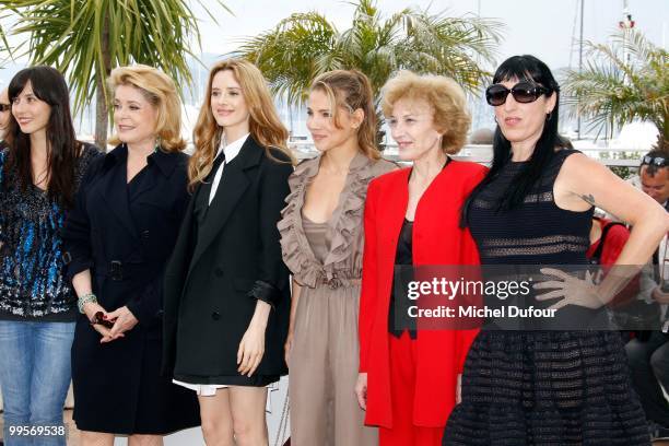 Guest, Catherine Deneuve, Pilar Lopez de Ayala, Elsa Pataky, Marisa Paredes and Rossy de Palma attend the 'Homage To The Spanish Cinema' photocall at...