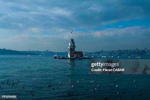 maiden tower - asian side of istanbul stock pictures, royalty-free photos & images