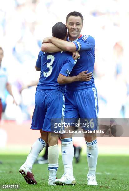 Ashley Cole and John Terry of Chelsea celebrate after winning the FA Cup sponsored by E.ON Final match between Chelsea and Portsmouth at Wembley...
