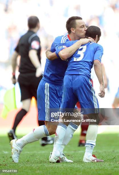 Ashley Cole and John Terry of Chelsea celebrate after winning the FA Cup sponsored by E.ON Final match between Chelsea and Portsmouth at Wembley...