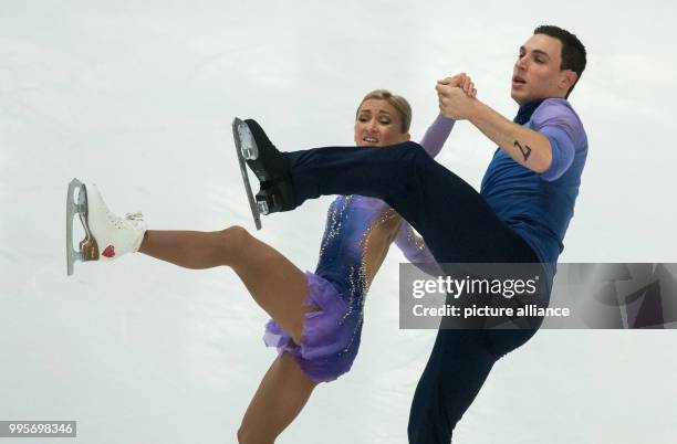 Aljona Savchenko and Bruno Massot of Germany in action during the free pair skating of the Challenger Series Nebelhorn Trophy figure skating...