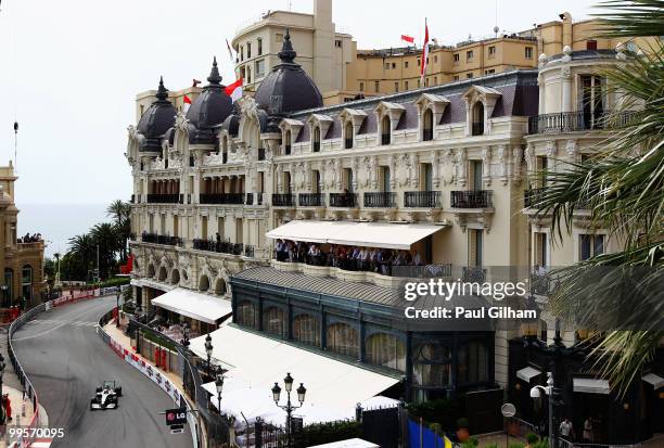 Nico Rosberg of Germany and Mercedes GP drives during qualifying for the Monaco Formula One Grand Prix at the Monte Carlo Circuit on May 15, 2010 in...