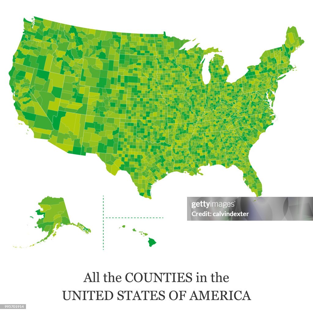 Karte der Grafschaften in den USA