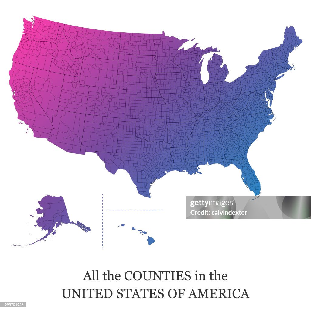 Map of all the counties in the USA