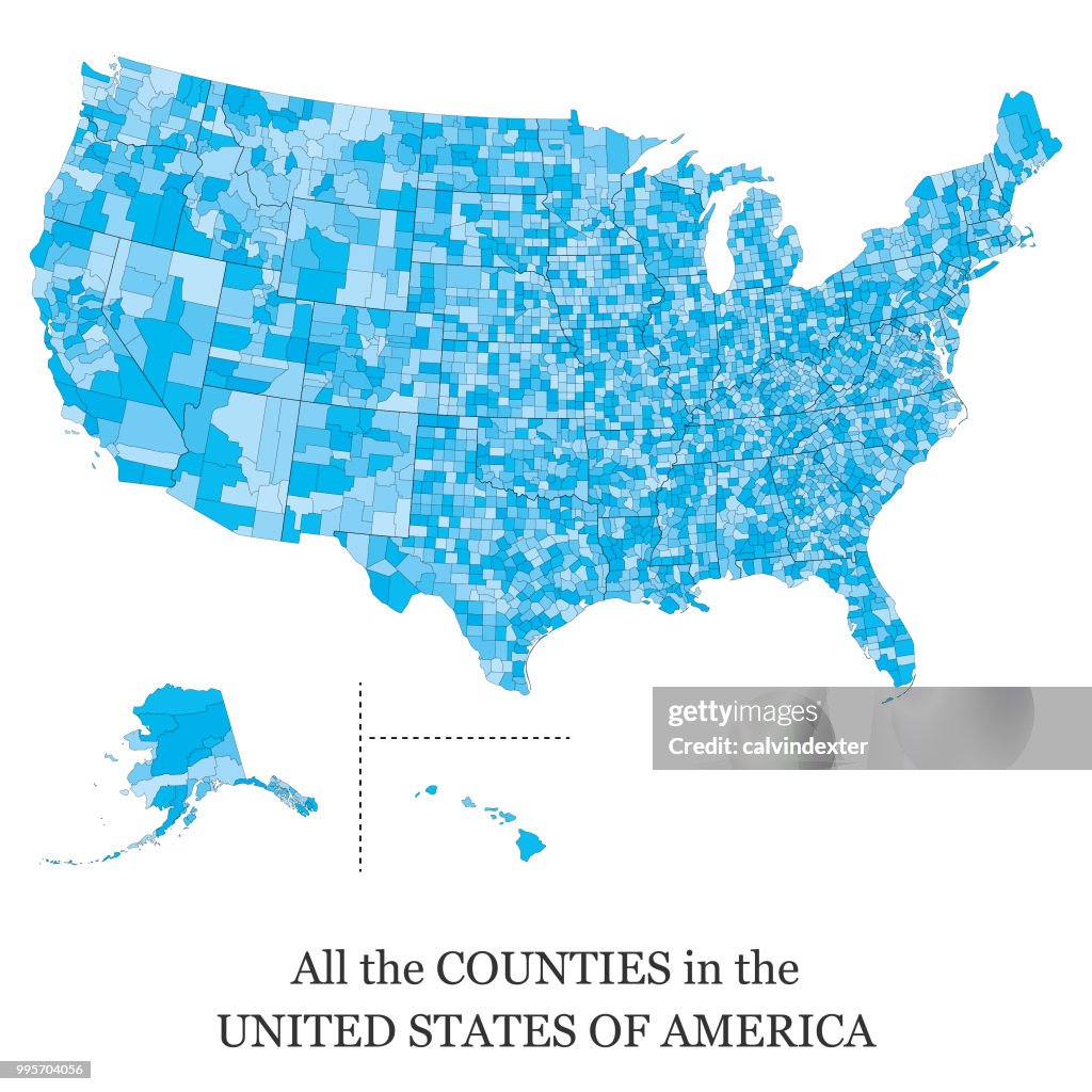 Mappa di tutte le contee degli Stati Uniti d'America