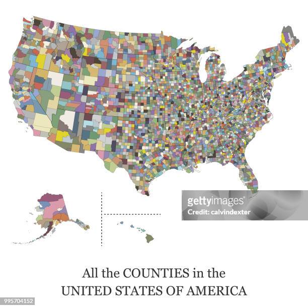 karte der grafschaften in den usa - mid atlantic bundesstaaten der usa stock-grafiken, -clipart, -cartoons und -symbole