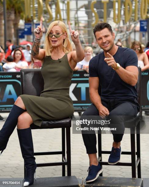 Iggy Azalea and Mark Wright visit "Extra" at Universal Studios Hollywood on July 10, 2018 in Universal City, California.