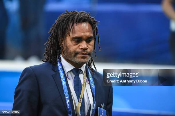 Christian Karembeu former word champion player of France during the Semi Final FIFA World Cup match between France and Belgium at Krestovsky Stadium...