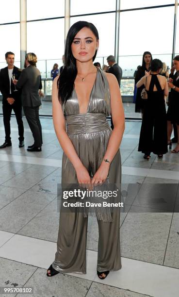 Kristina Bazan attends the BVLGARI MAN WOOD ESSENCE event at Sky Garden on July 10, 2018 in London, England.