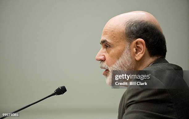 Federal Reserve Board Chairman Ben Bernanke testifies during the House Financial Services Committee hearing on the "Humphrey-Hawkins Semi-Annual...