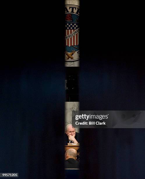 Chairman Carl Levin, D-Mich., listens to testimony from Navy Adm. James Stavridis, Army Lt. Gen. Stanley McChrystal and Air Force Lt. Gen. Douglas...