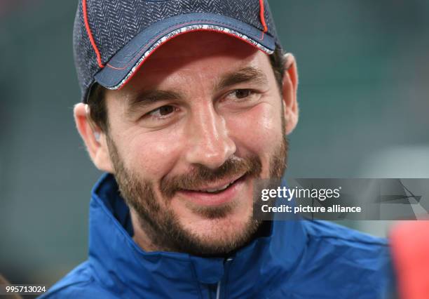 Mainz' head coach Sandro Schwarz is in the stadium before kick-off of the German Bundesliga match between VfL Wolfsburg and 1st FSV Mainz 05 in the...