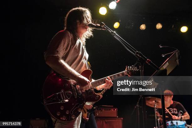 Singer, guitarist and founding member Anton Newcombe and drummer Dan Allaire of The Brian Jonestown Massacre perform live on stage at The Showbox on...