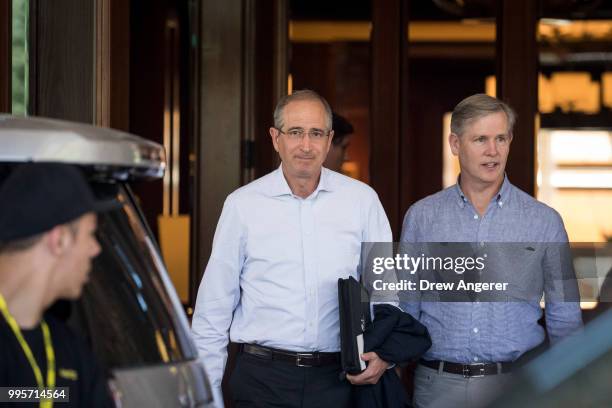 Brian Roberts , chief executive officer of Comcast, arrives at the Sun Valley Resort for the annual Allen & Company Sun Valley Conference, July 10,...