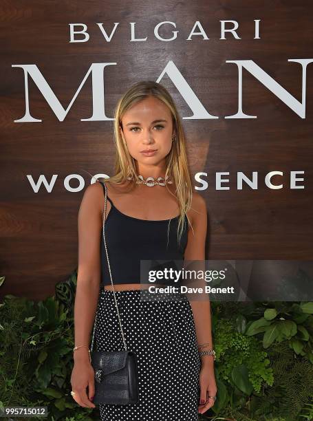 Lady Amelia Windsor attends the BVLGARI MAN WOOD ESSENCE event at Sky Garden on July 10, 2018 in London, England.