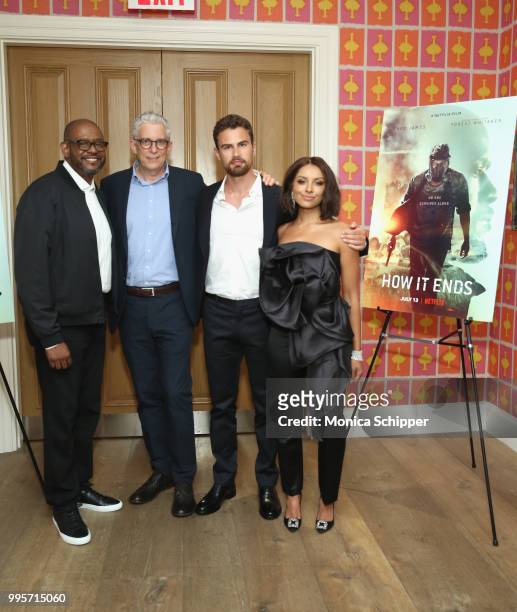 Forest Whitaker, Paul Schiff, Kat Graham and Theo James attend the "How It Ends" Screening hosted by Netflix at Crosby Street Hotel on July 10, 2018...
