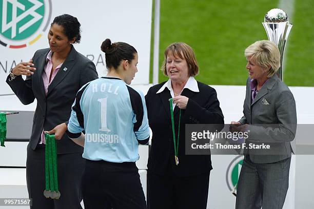 Steffi Jones, president of the Organising Committee Germany of the FIFA Women's World Cup 2011, Silvia Neid, head coach of the German women's...