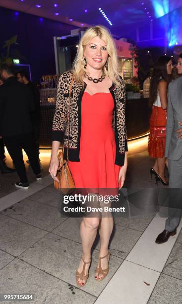Meredith Ostrom attends the BVLGARI MAN WOOD ESSENCE event at Sky Garden on July 10, 2018 in London, England.