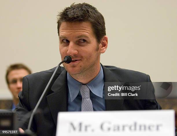 Adam Gardner, musician in the band Guster and founder of Reverb, a non-profit that has "greened" tours for various bands, testifies during the House...