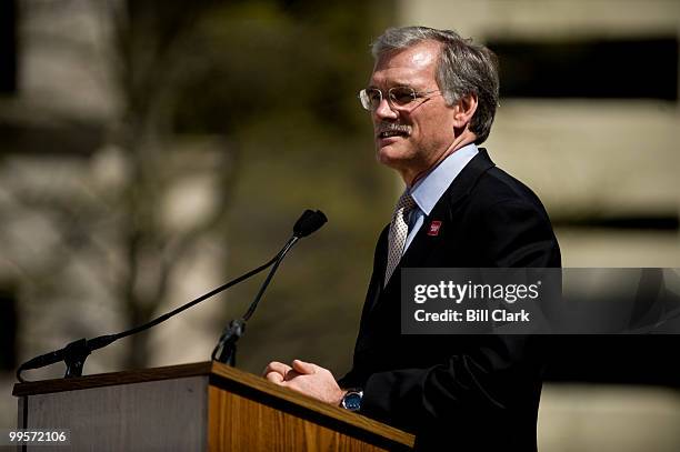 Census Bureau Director Robert Groves speaks during the National Census Day rally at Freedom Plaza in Washington on Thursday, April 1, 2010.