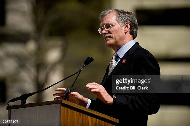 Census Bureau Director Robert Groves speaks during the National Census Day rally at Freedom Plaza in Washington on Thursday, April 1, 2010.