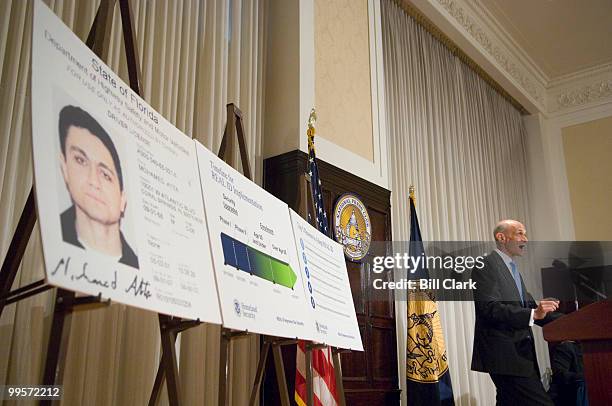 Homeland Security Secretary Michael Chertoff olds a news conference to discuss implementation of the Real ID Act at the National Press Club on...