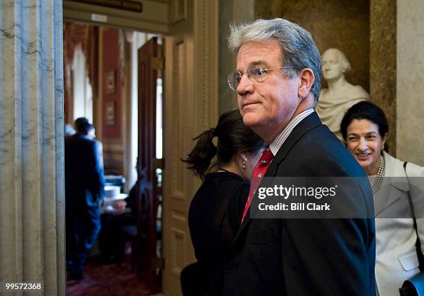 Sen. Tom Coburn, R-Okla., arrives for the Senate Republican Policy lunch on Tuesday, July 21, 2009.