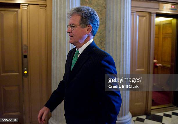 Sen. Tom Coburn, R-Okla., heads to the Senate Floor for a vote on Tuesday, March 3, 2009.