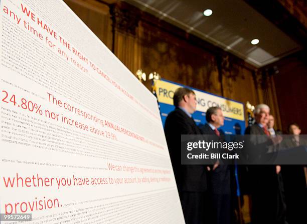 Sen. Bob Menendez, D-N.J., Senate Banking Chairman Christopher Dodd, D-Conn., and Sen. Jeff Merkley, D-Ore., participate in the news conference on...