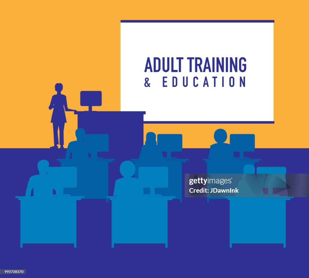 Adult Elearning Adult Learning Education Concept High-Res Vector Graphic - Getty Images