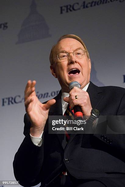 Dr. James Dobson, founder and chairman of Focus on the Family, speaks during a Q&A session the Family Research Council's 2006 Values Voter Summit in...