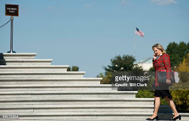 Rep. Mary Fallin, R-Okla., walks up the East Steps for a vote on the House Floor on Wednesday afternoon, Oct. 21, 2009.