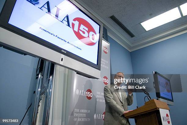 Rep. Earl Blumenauer, D-Ore., speaks at the American Institute of Architects news conference to release a new poll ranking America's 150 favorite...