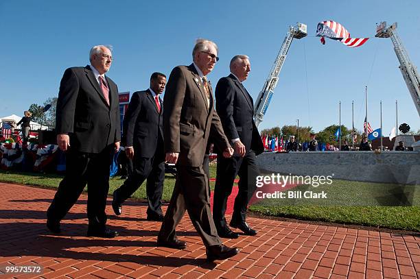 From left, Craig Fugate, Administrator of the Federal Emergency Management Agency, Kelvin Cochran, Administrator for the, United States Fire...