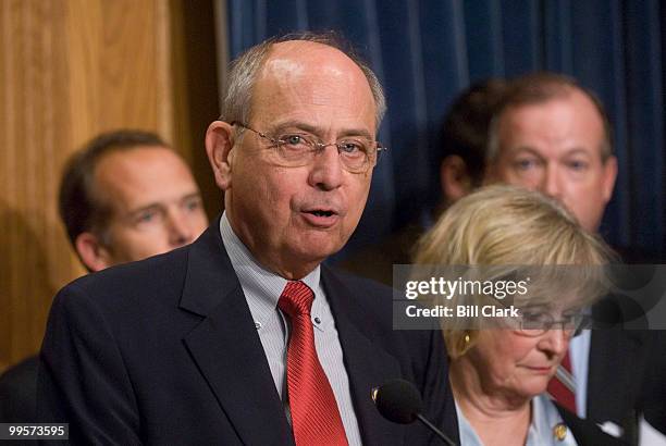 House Ethics Committee chairman Doc Hastings, R-Wash., hold a news conference with other members of the committee to address the Mark Foley page...