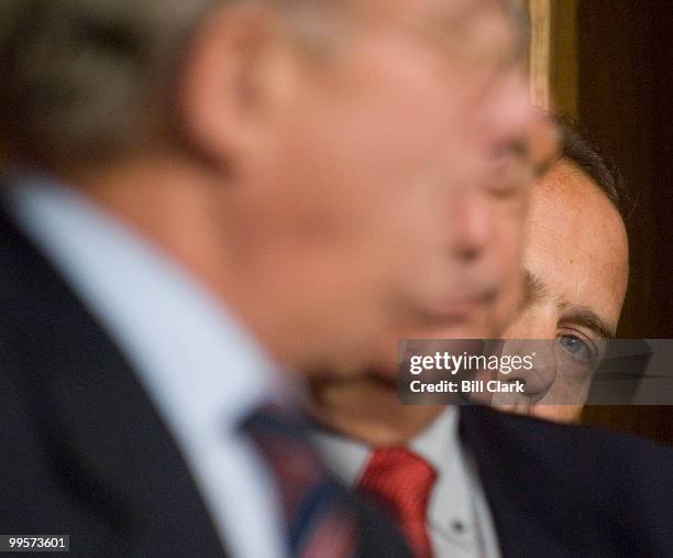 William O'Reilly, Majority Council for the House Ethics Committee, right, looks on as House Ethics Committee ranking minority member Howard Berman,...