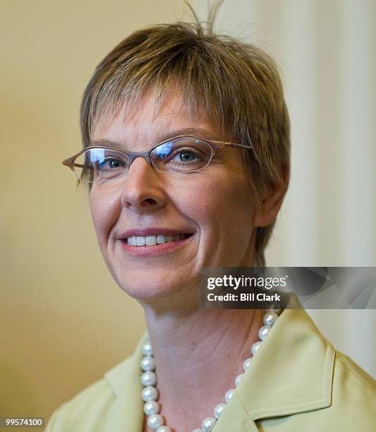 Secretary of Senate Nancy Erickson participates in a photo-op on Friday, Oct. 2 to announce that the Congressional Record will now be printed on 100...