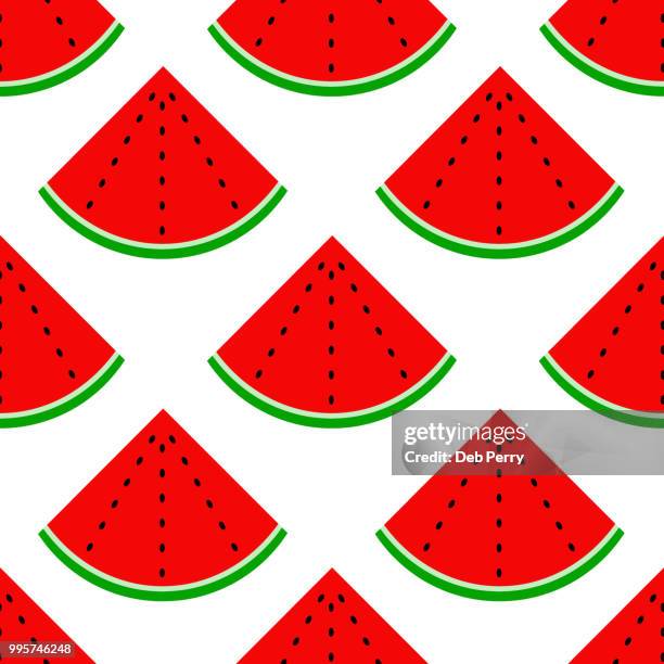 illustration of watermelon in repeating pattern - deb perry bildbanksfoton och bilder