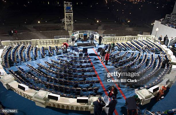 Final preparations for Barack Obama's Inauguration were underway before sunrise on Tuesday, Jan. 20, 2009.